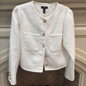 AQUA Women's White Textured Jacket
